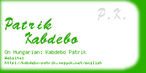 patrik kabdebo business card